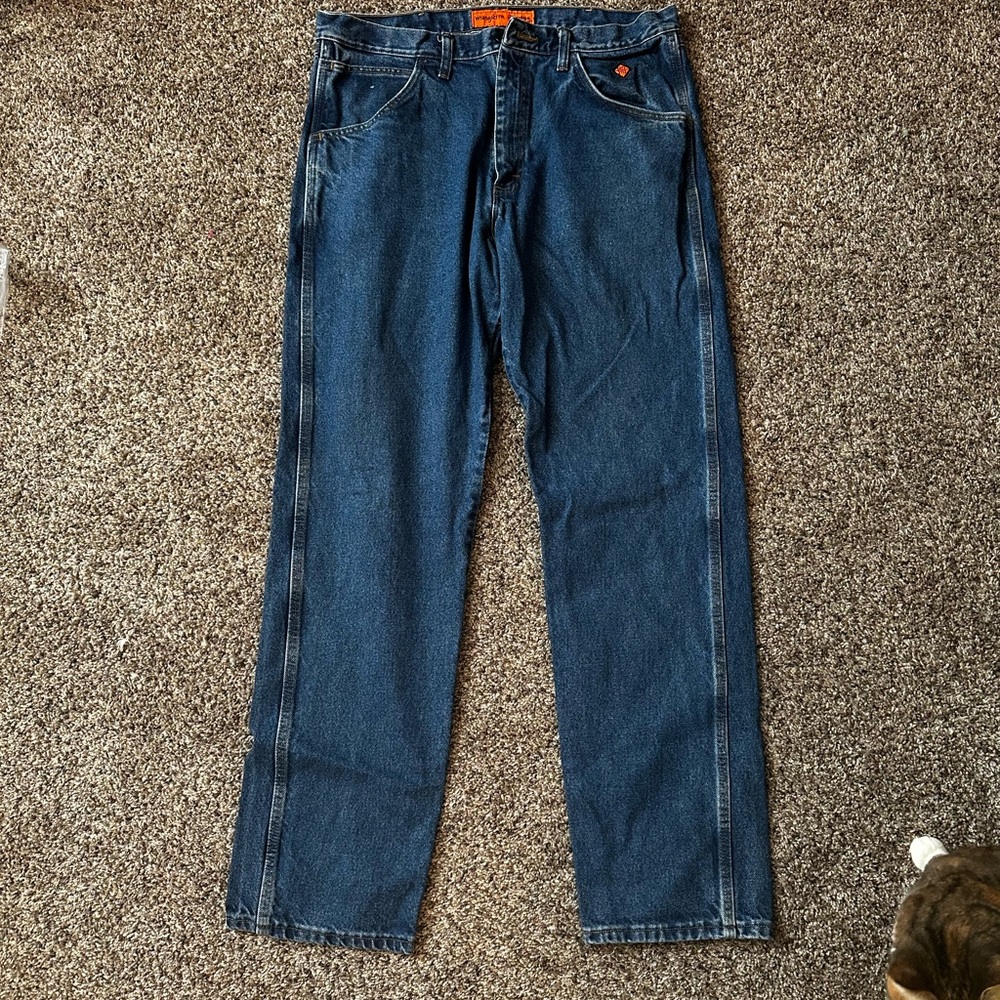 FR Wrangler Blue Relaxed Jeans Classic Denim Style